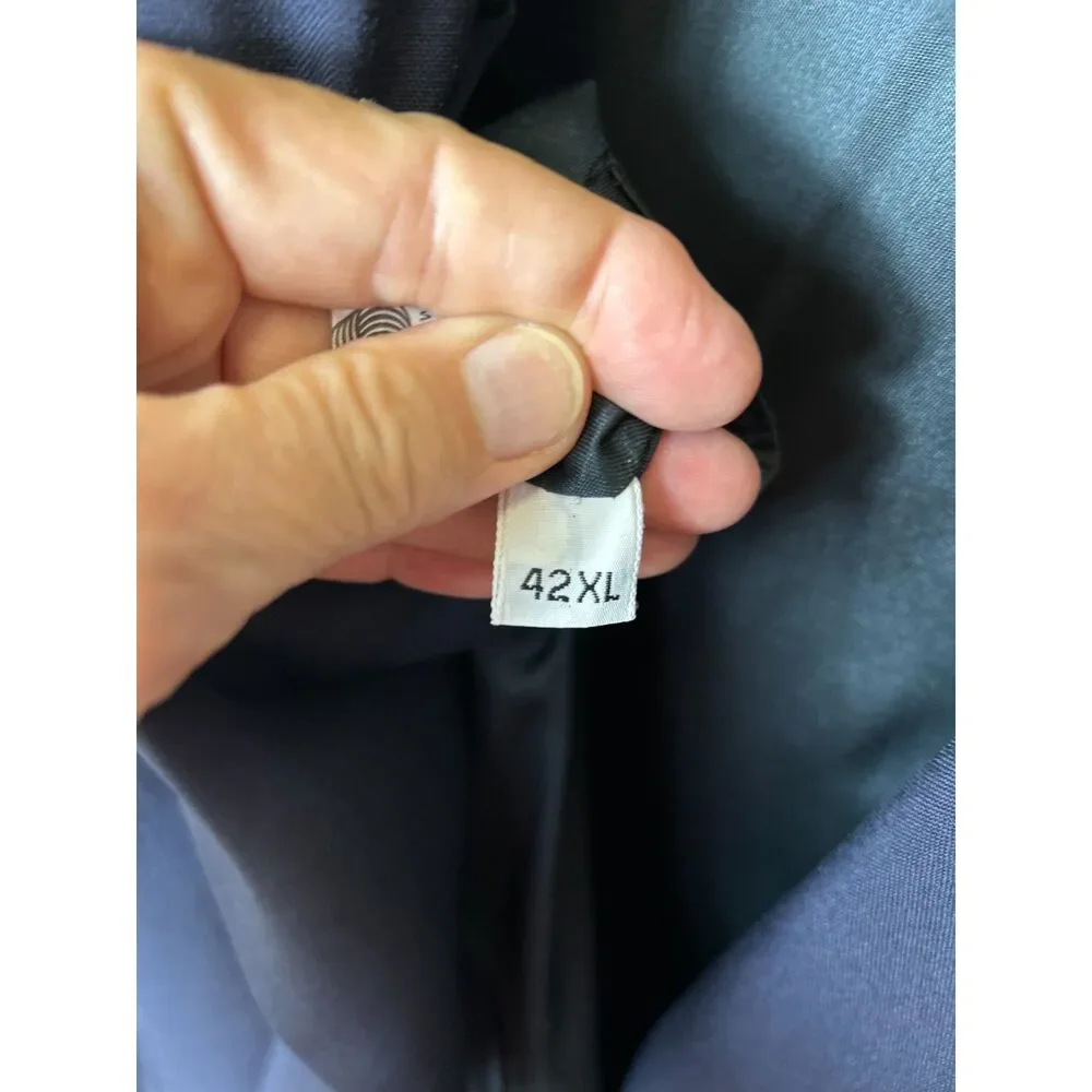 Hart Schafner & Marx Nordstrom Classic Navy Wool Goldtone Button Blazer Sz 42XL